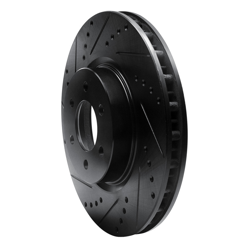 Dodge Viper Brake Rotor (1) - Front Left - R1 Concepts - Drilled & Slotted - Black - `92-`02